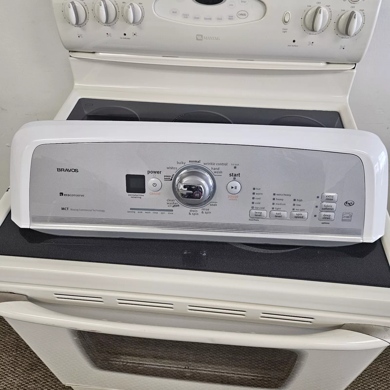 Maytag Washer Console With Electronic Board - W10293206 WPW10305452 *used**