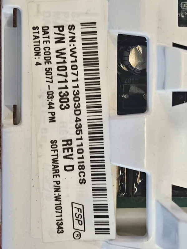 Whirlpool Washer Control   -  WPW10711303  *used* - Image 3