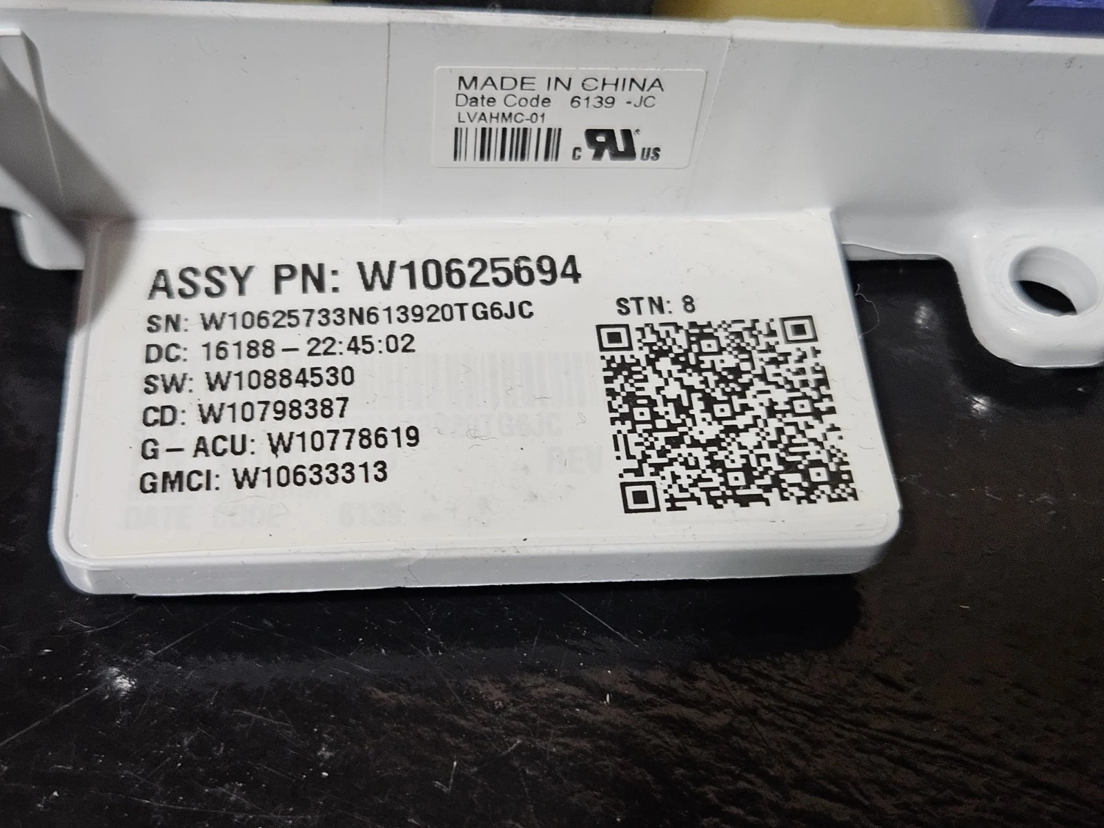 Whirlpool Maytag Washer Main Control Board   –  W10625694  *used*
